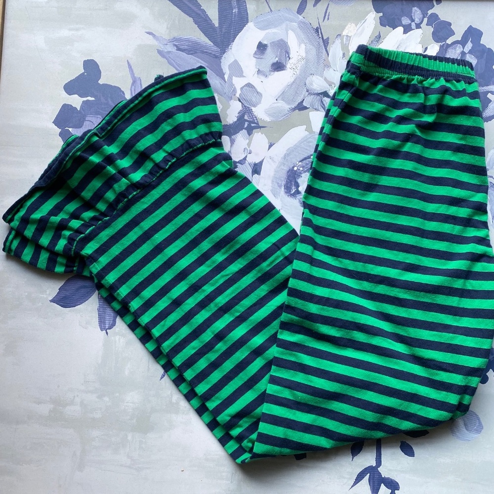 Lolly Wolly Doodle Striped Blue Green Ruffle Pant